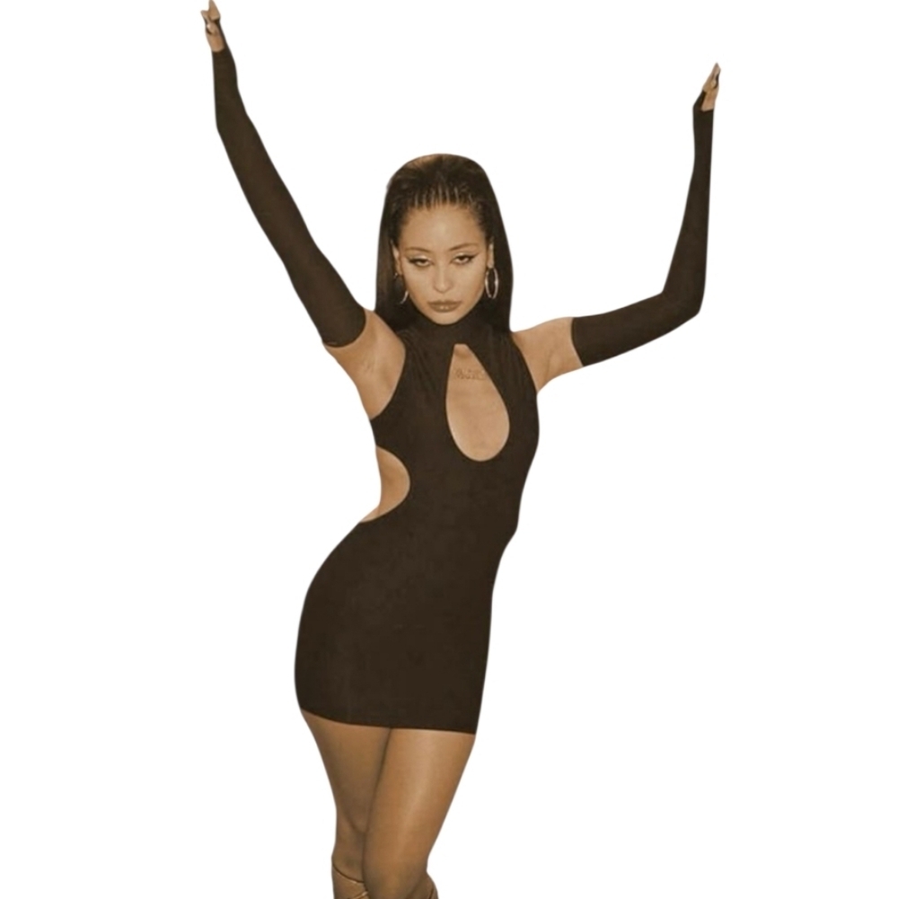 Euphoria Maddy Perez NYE Black Cutout Dress With Detachable Sleeves
